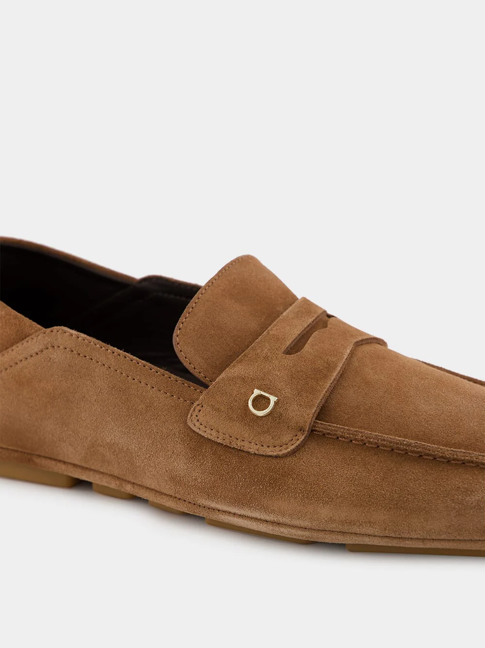 Brown Suede Gancini Drivers - Image 7