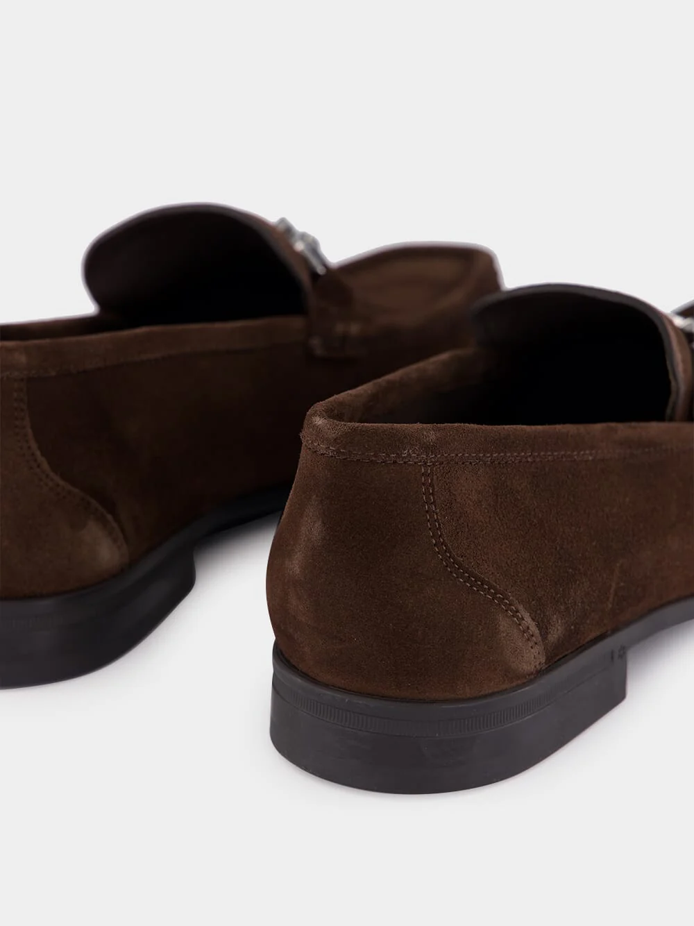 Brown Suede Gancini Loafers - Image 6