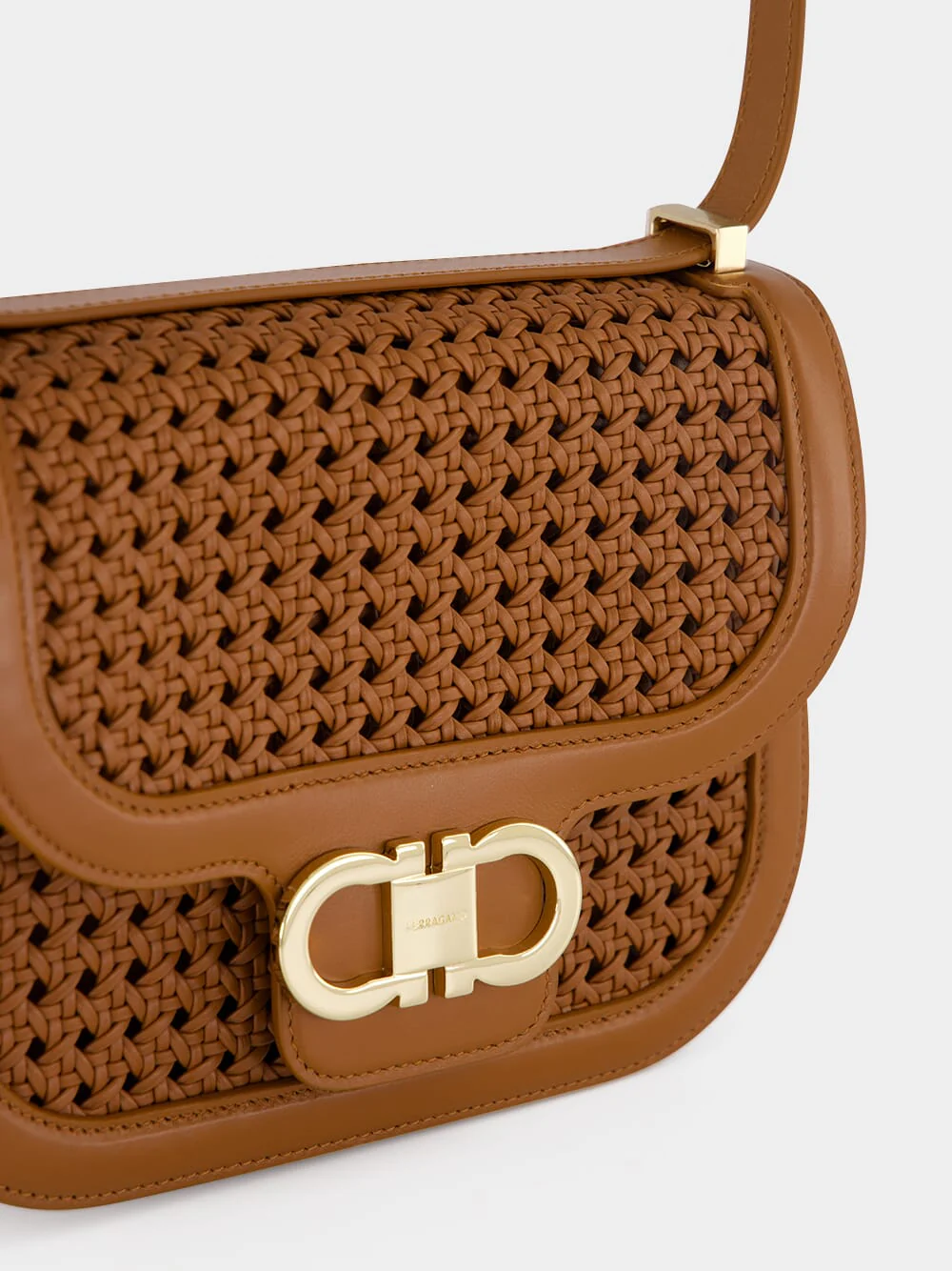 Brown Woven Gancini Crossbody Mini Bag - Image 8