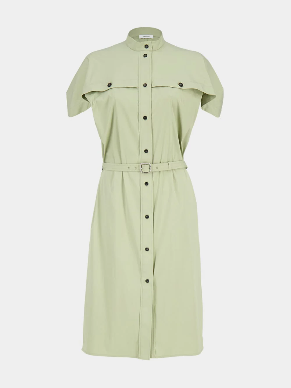 Burnt Sage Poplin Shirt Dress - Image 2