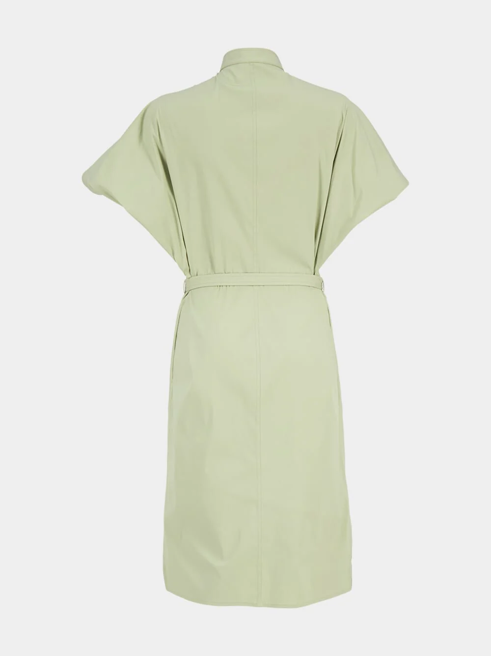 Burnt Sage Poplin Shirt Dress - Image 4