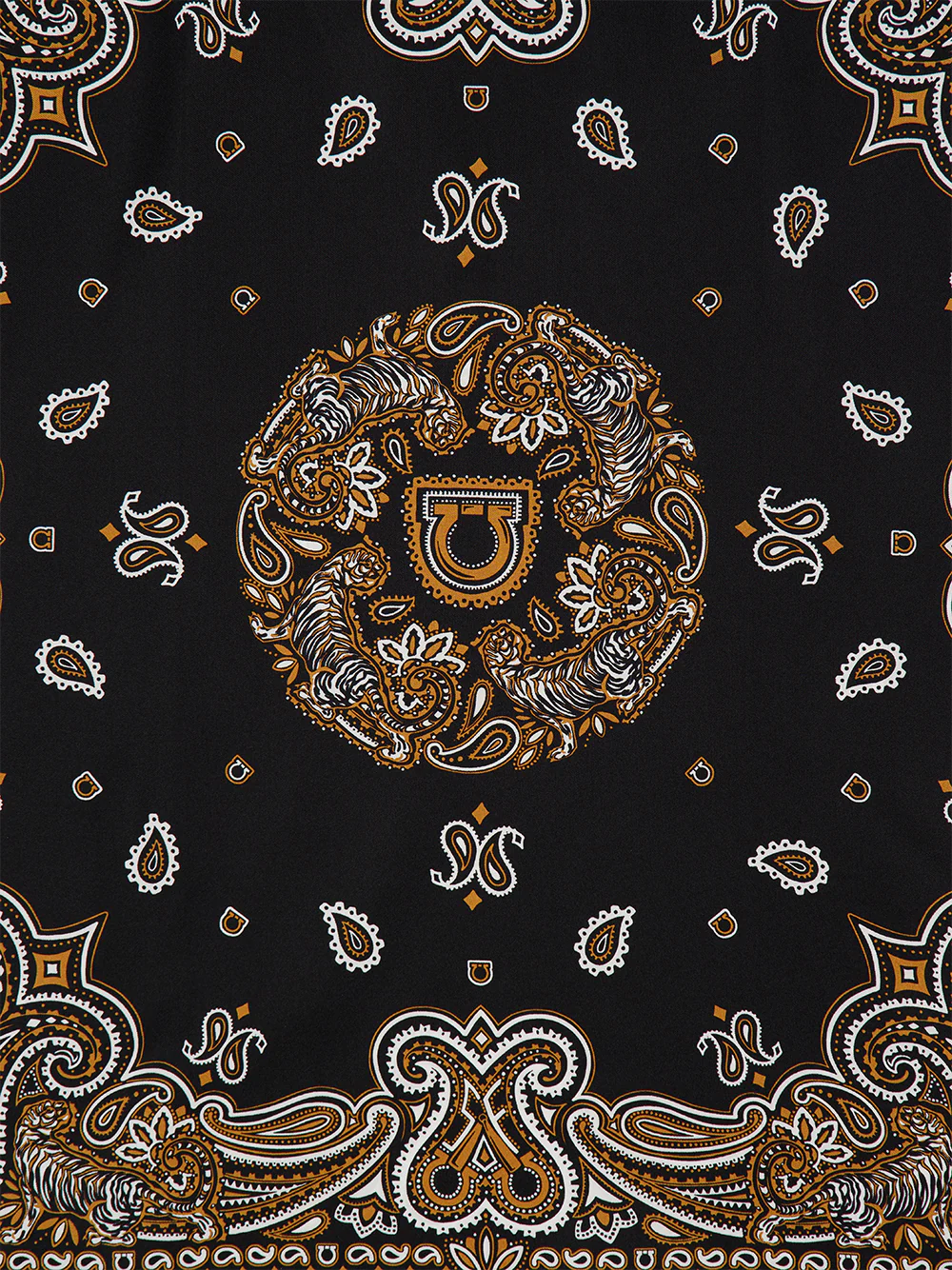 Black and Clay Arabesque Silk Poncho - Image 4