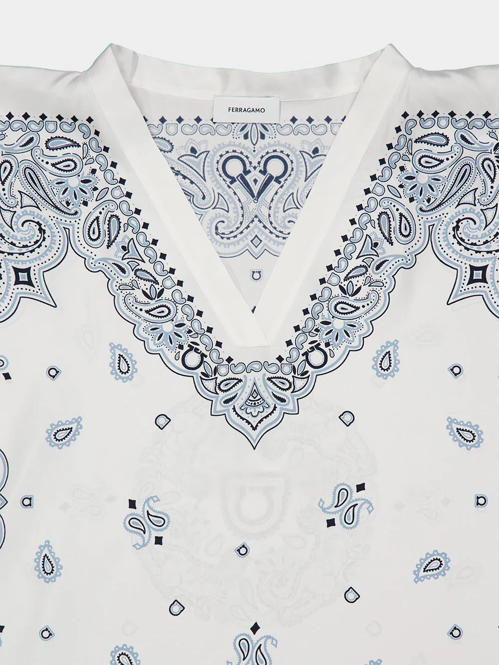 Sky Blue Arabesque Silk Poncho - Image 2