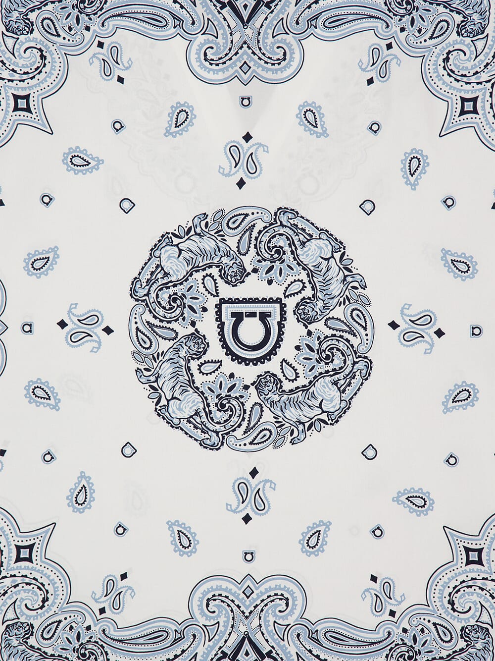 Sky Blue Arabesque Silk Poncho - Image 3