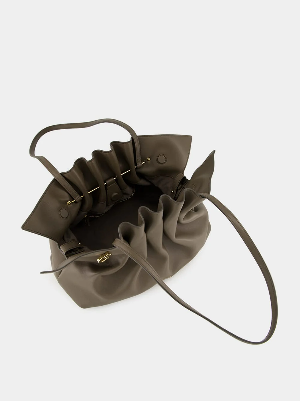 Cement Brown Medium Soft Shoulder Bag - Image 8