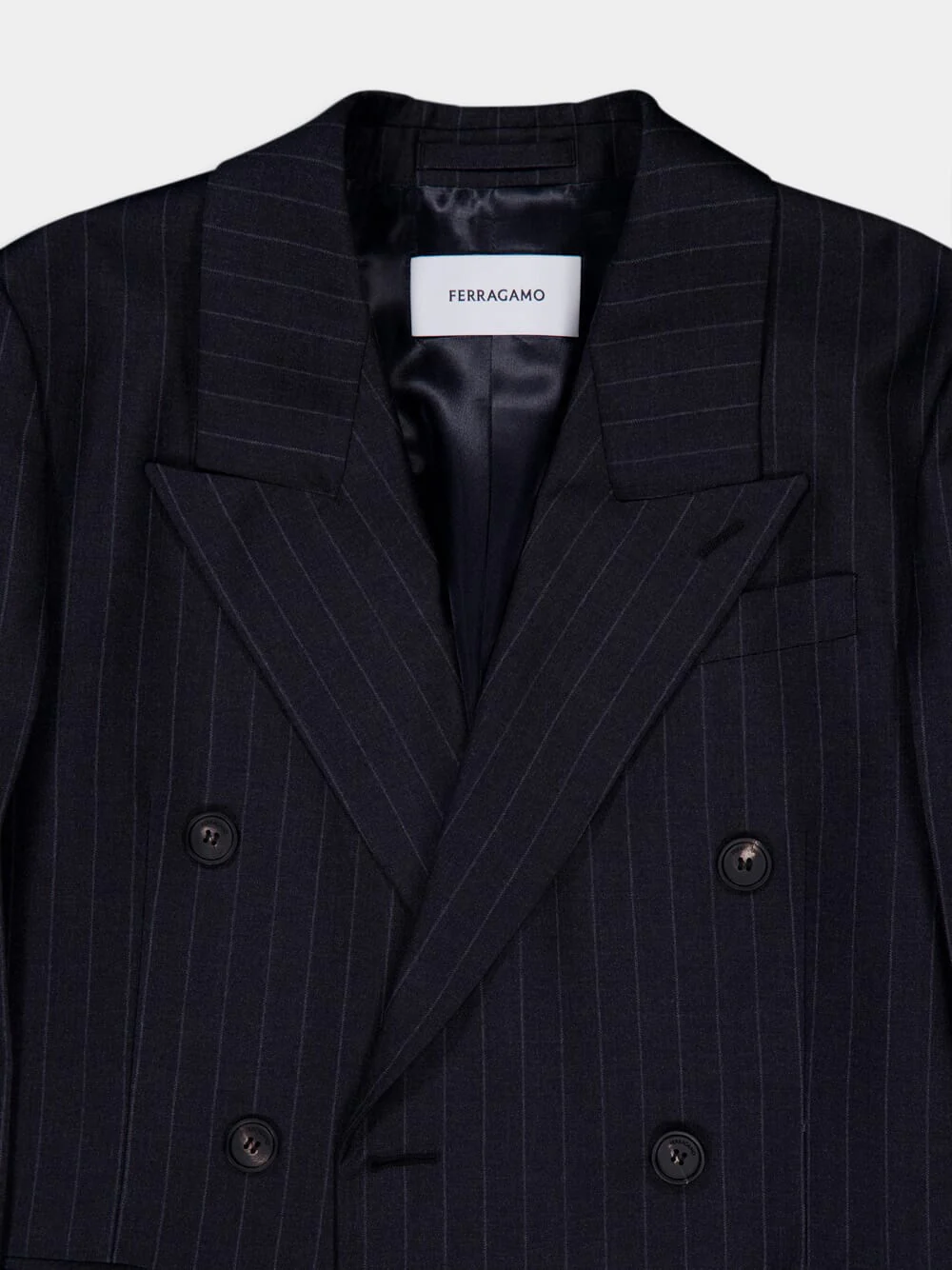 Charcoal Pinstripe Wool Blazer - Image 3