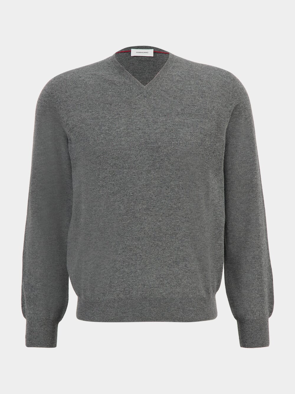 Charcoal V-Neck Virgin Wool Sweater