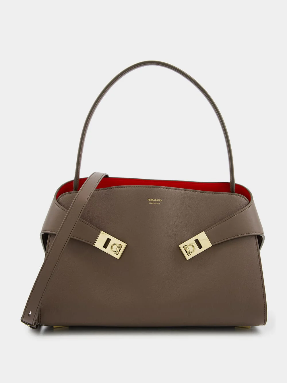 Clay Flame Red Small Hug Soft Leather Handbag