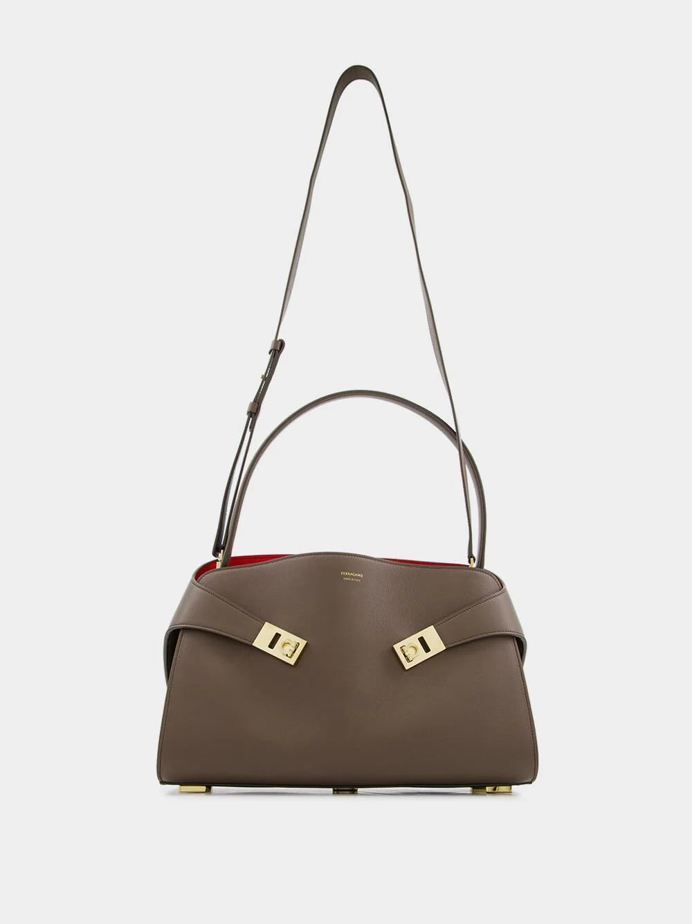 Clay Flame Red Small Hug Soft Leather Handbag - Image 2