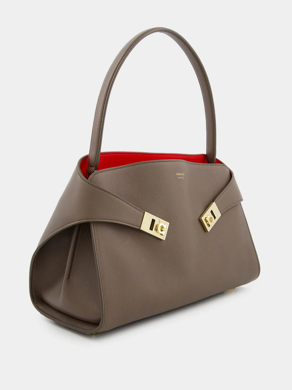 Clay Flame Red Small Hug Soft Leather Handbag - Image 3