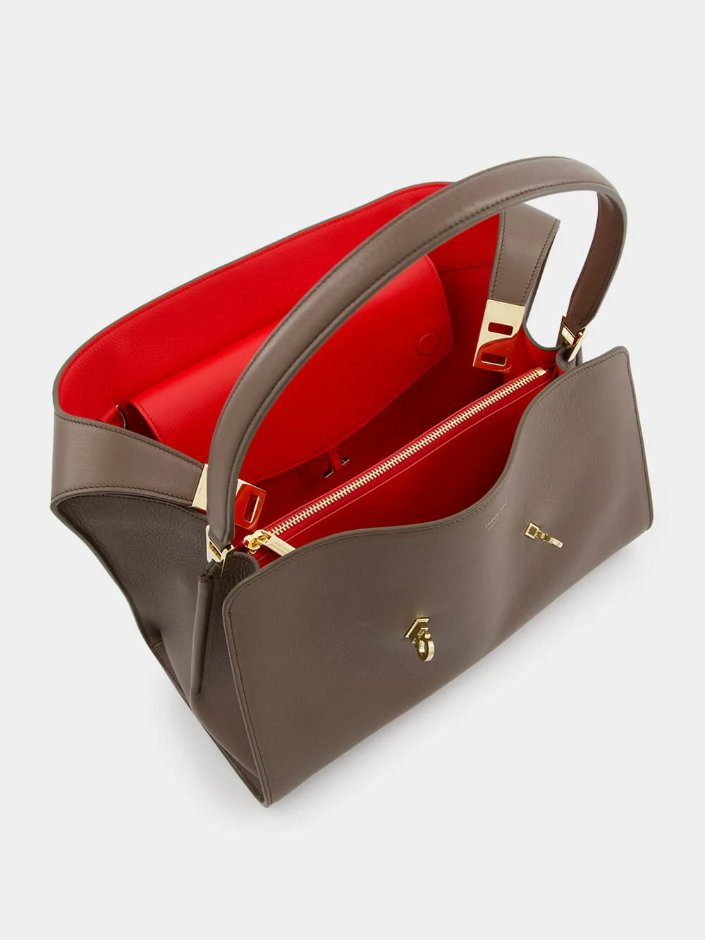 Clay Flame Red Small Hug Soft Leather Handbag - Image 6