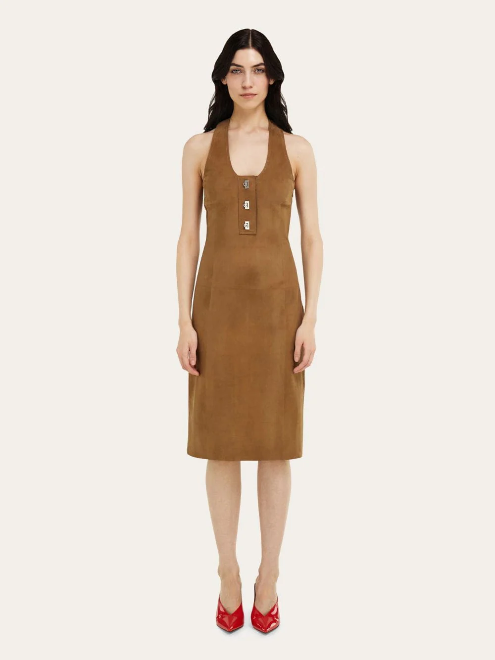 Clay Racer Back Nubuck Dress