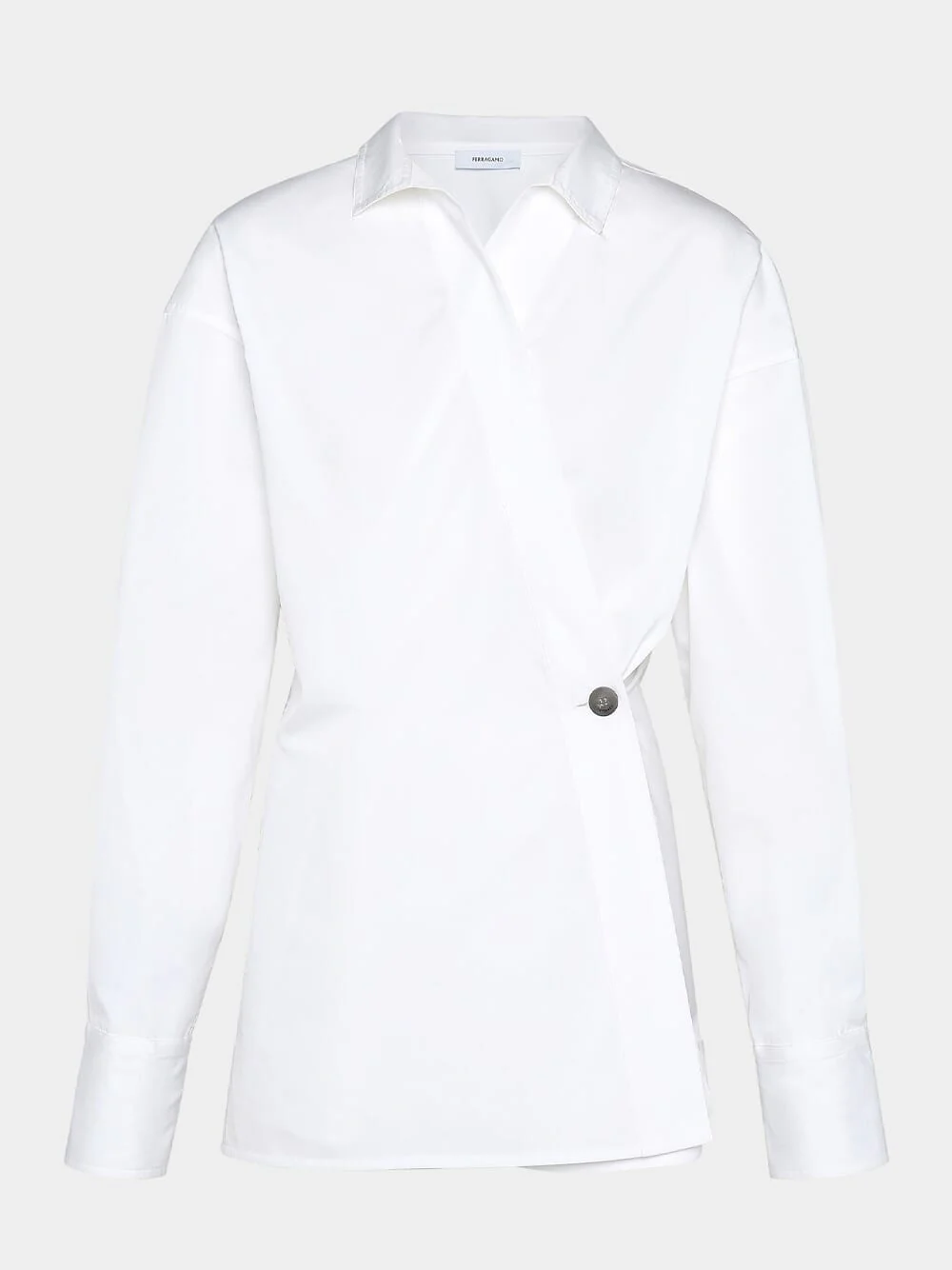 Asymmetric Cotton Poplin Shirt - Image 2