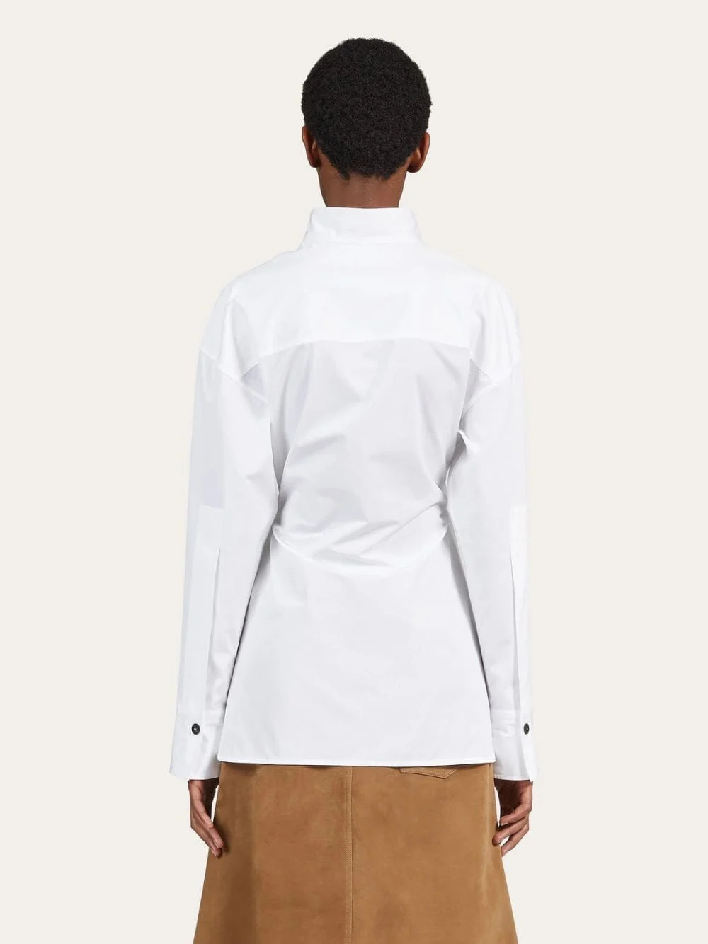 Asymmetric Cotton Poplin Shirt - Image 4