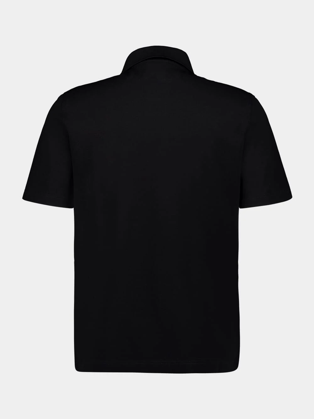 Black Jersey Cotton Polo Shirt - Image 2