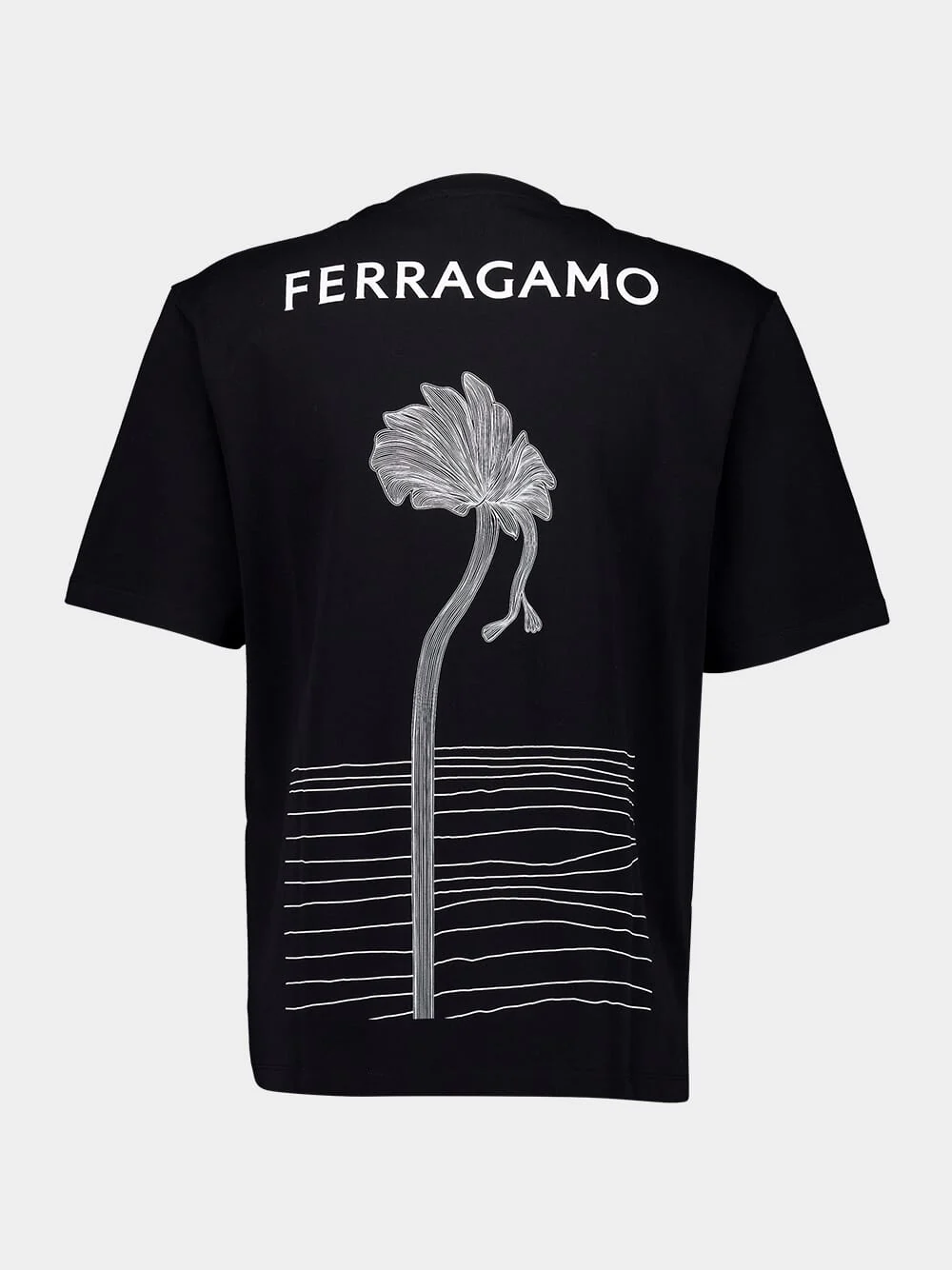 Black Printed Cotton T-Shirt - Image 3