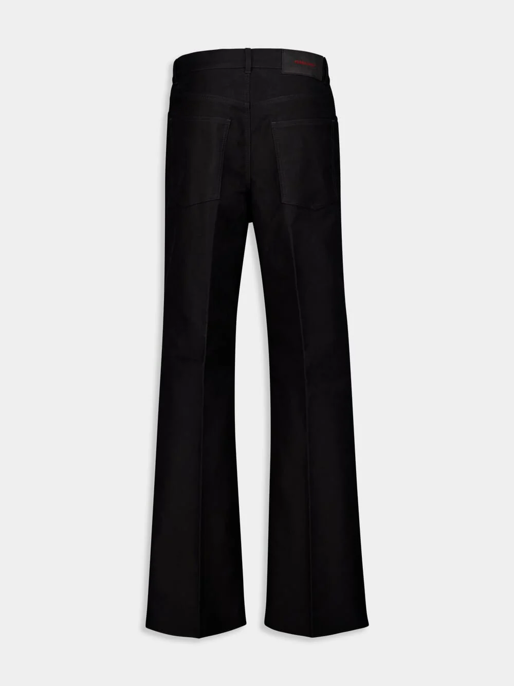 Black Straight-Leg Cotton Trousers - Image 2