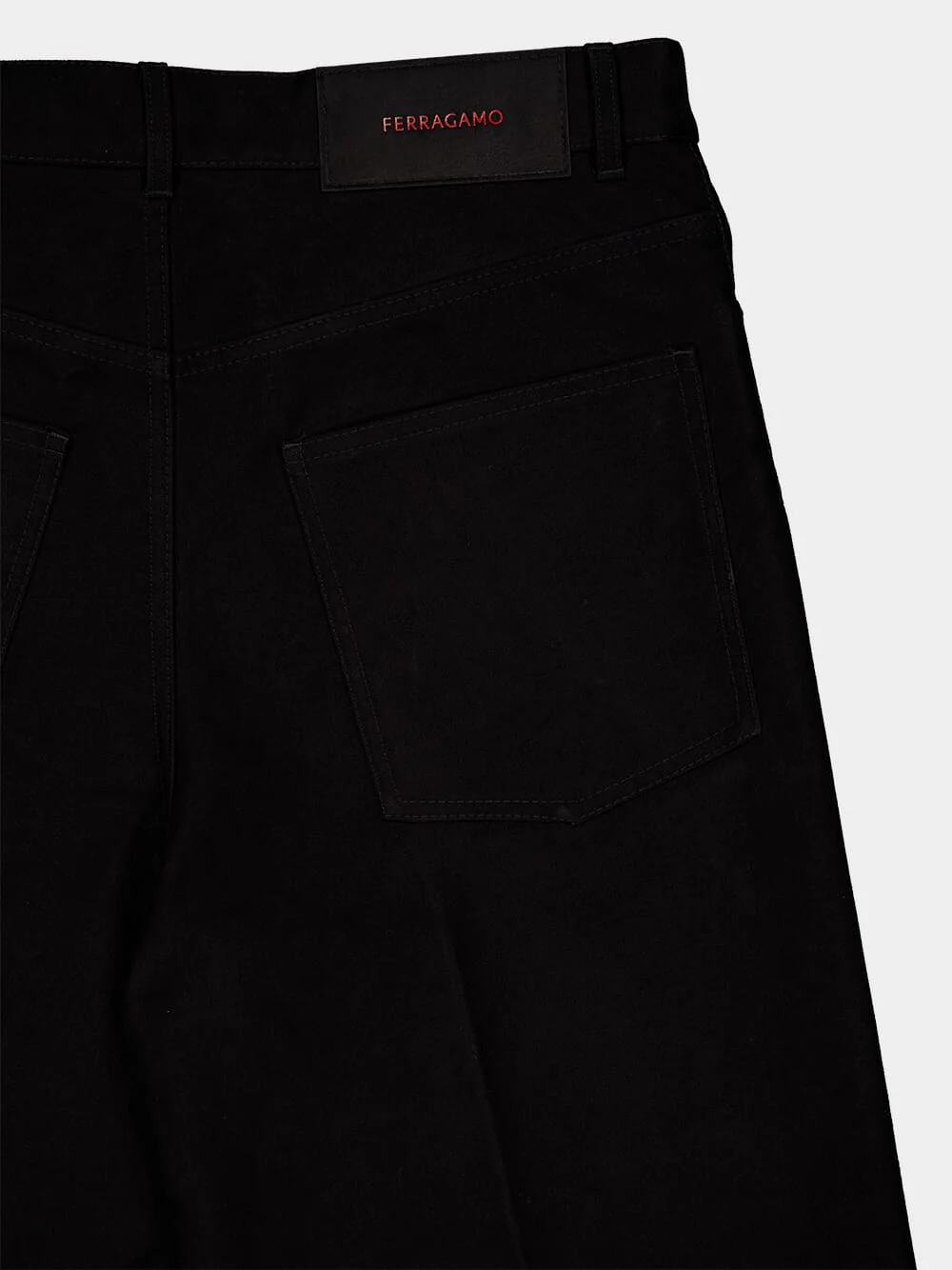 Black Straight-Leg Cotton Trousers - Image 4