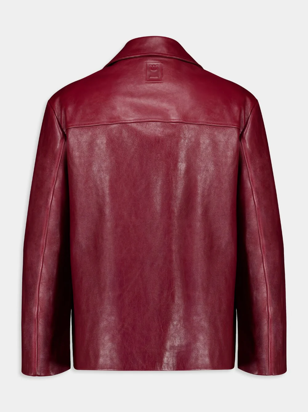 Burgundy Leather Coat - Image 2