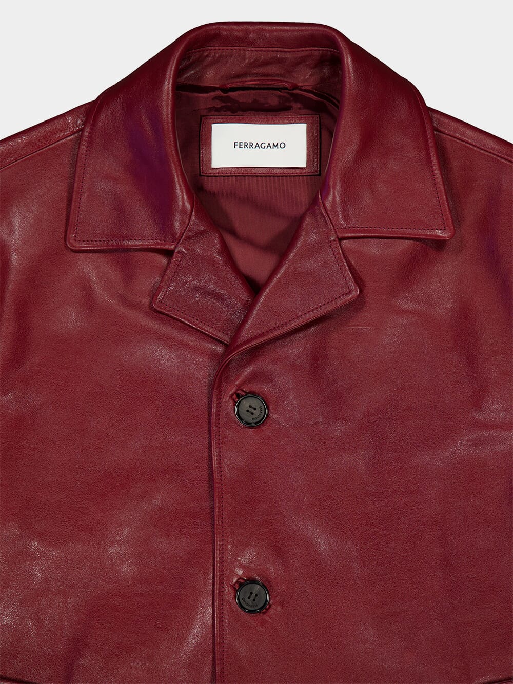 Burgundy Leather Coat - Image 3