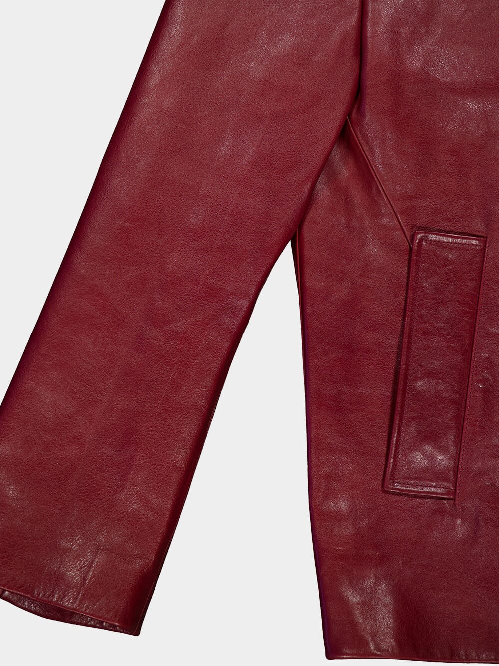 Burgundy Leather Coat - Image 4