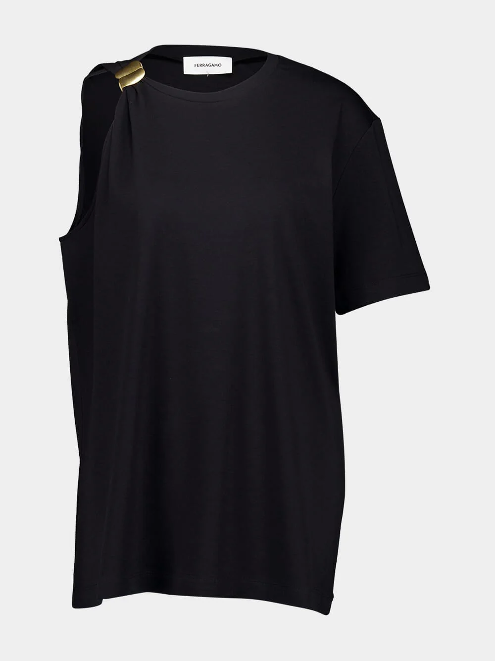 Crew Neck T-Shirt with Golden Clip - Image 2
