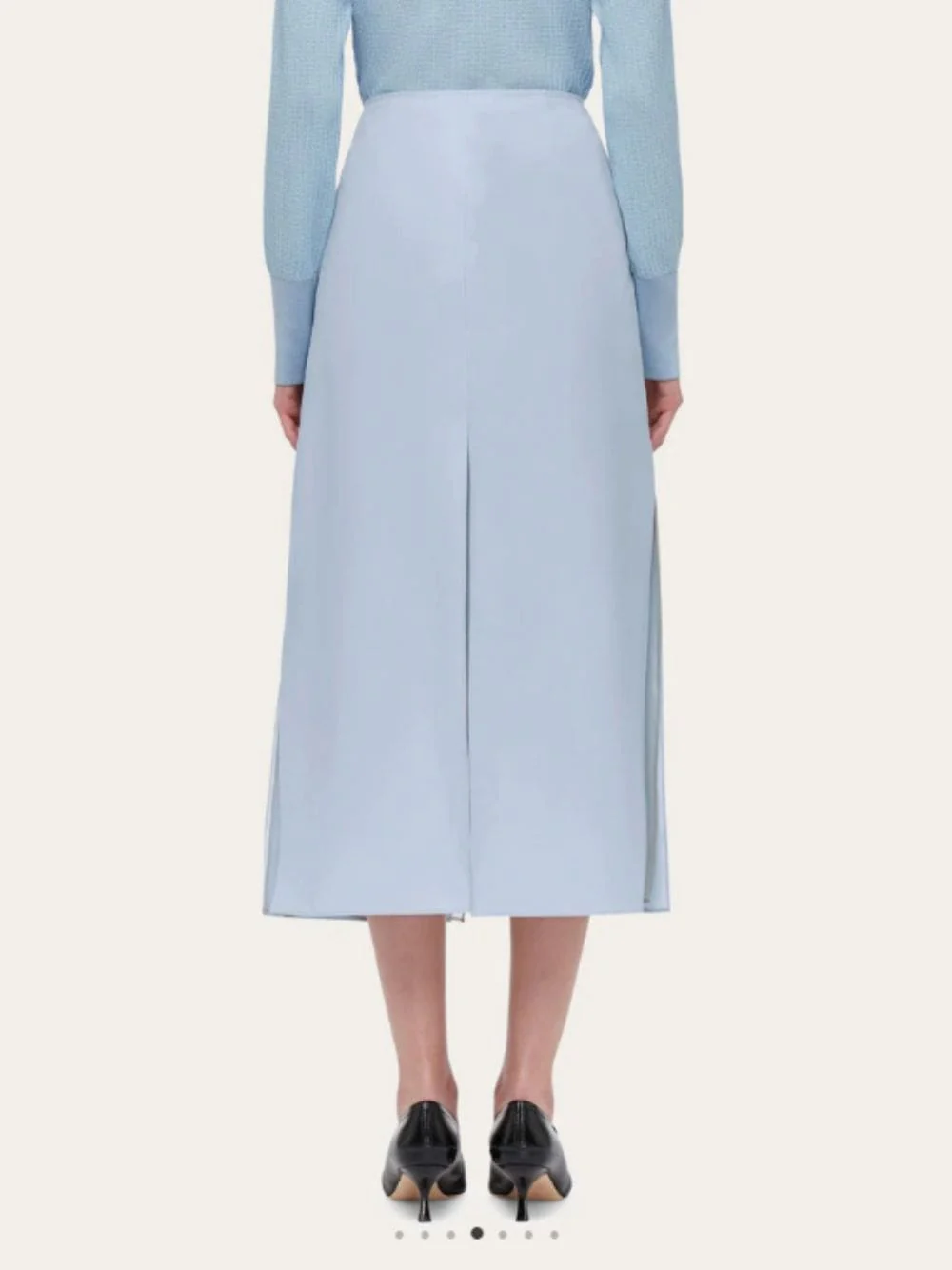 Light Blue Layered Midi Skirt - Image 4