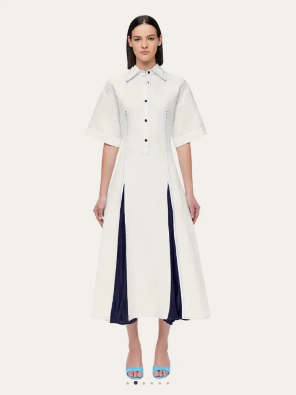 Long Dress with Satin Inlays