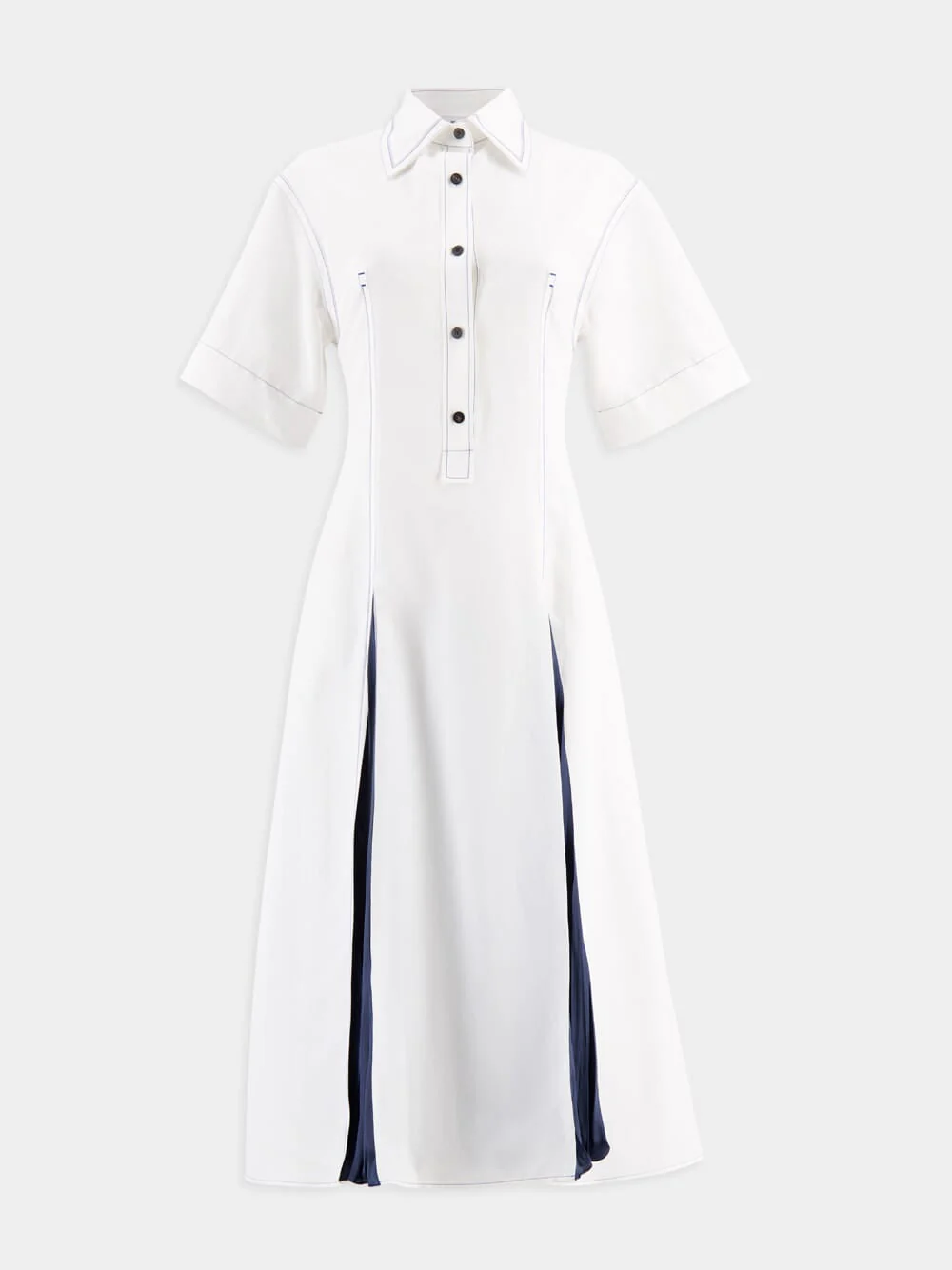Long Dress with Satin Inlays - Image 2