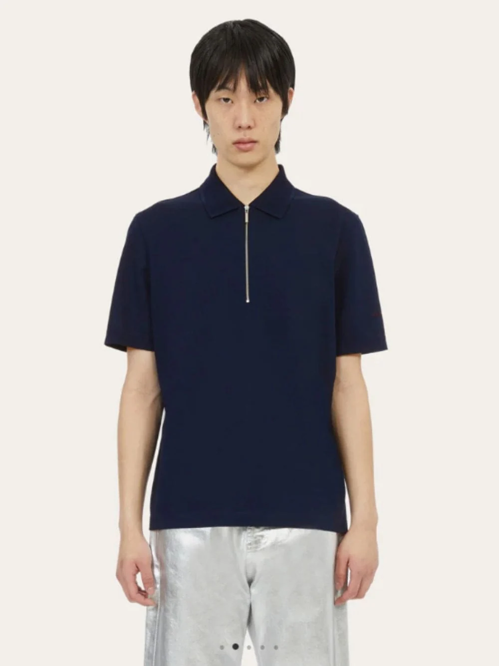 Navy Polo with Zip Collar