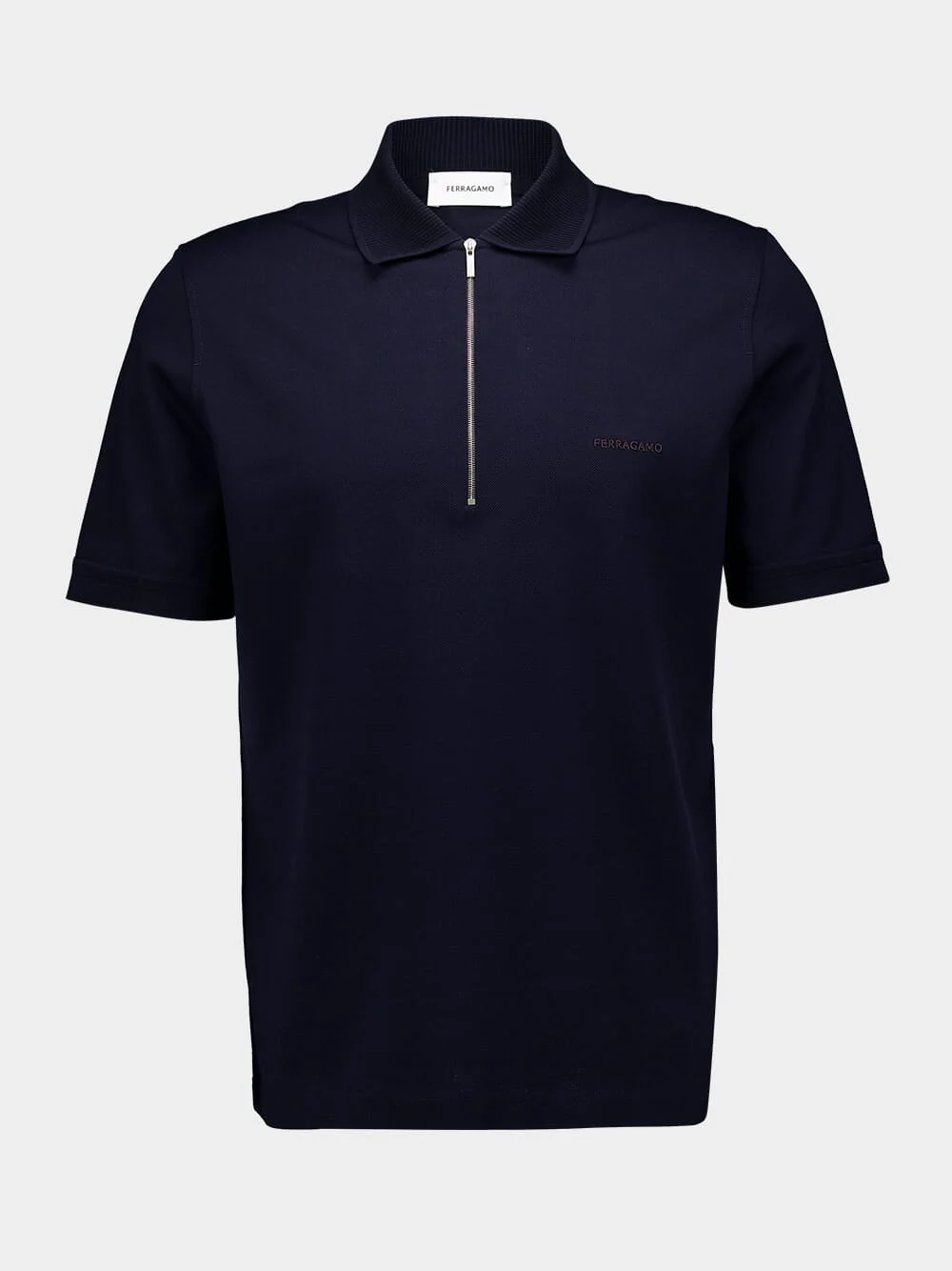 Navy Polo with Zip Collar - Image 2