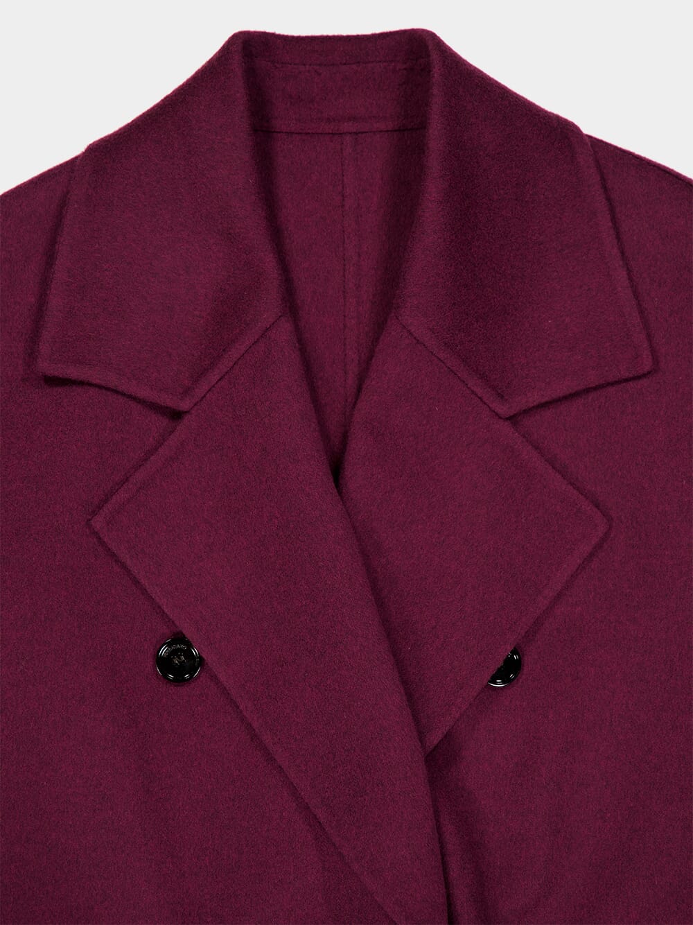 Plum Wool-Cashmere Belted Trench Coat - Image 3