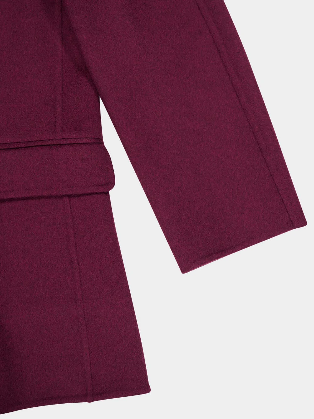 Plum Wool-Cashmere Belted Trench Coat - Image 4