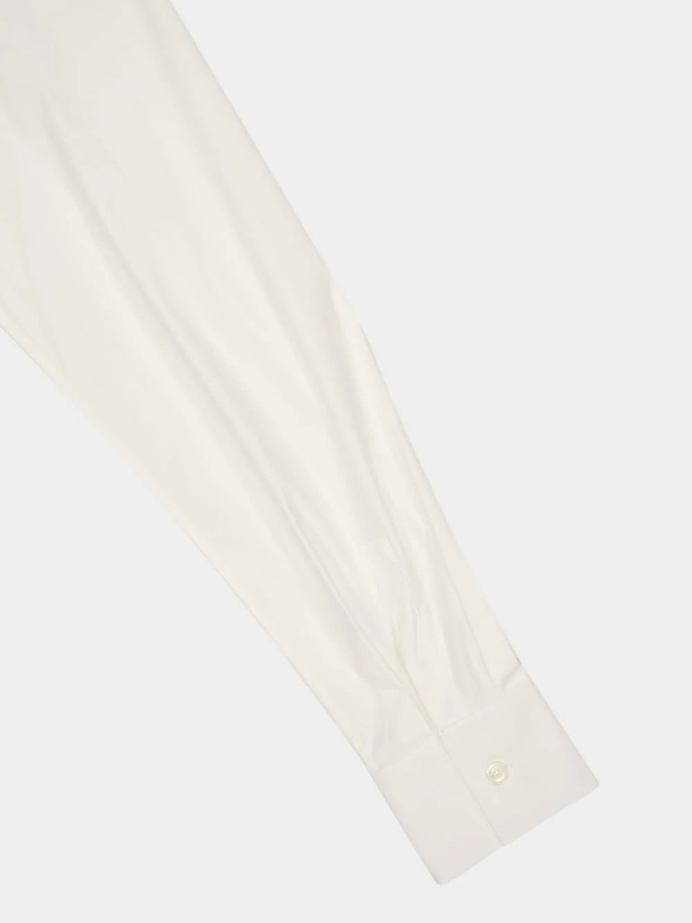 White Stretch Cotton Poplin Shirt - Image 4