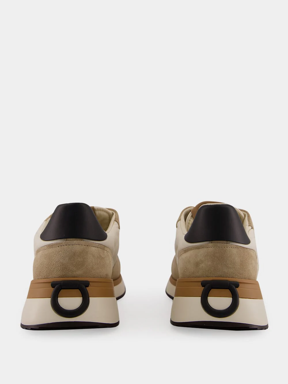 Cream and Safari Low-Top Sneakers - Image 5