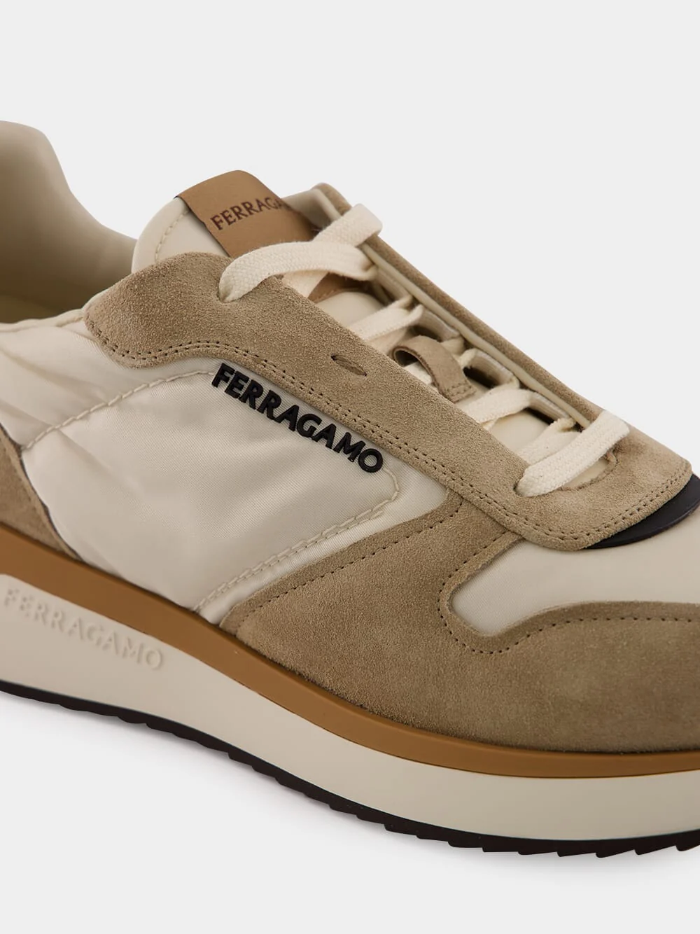 Cream and Safari Low-Top Sneakers - Image 7