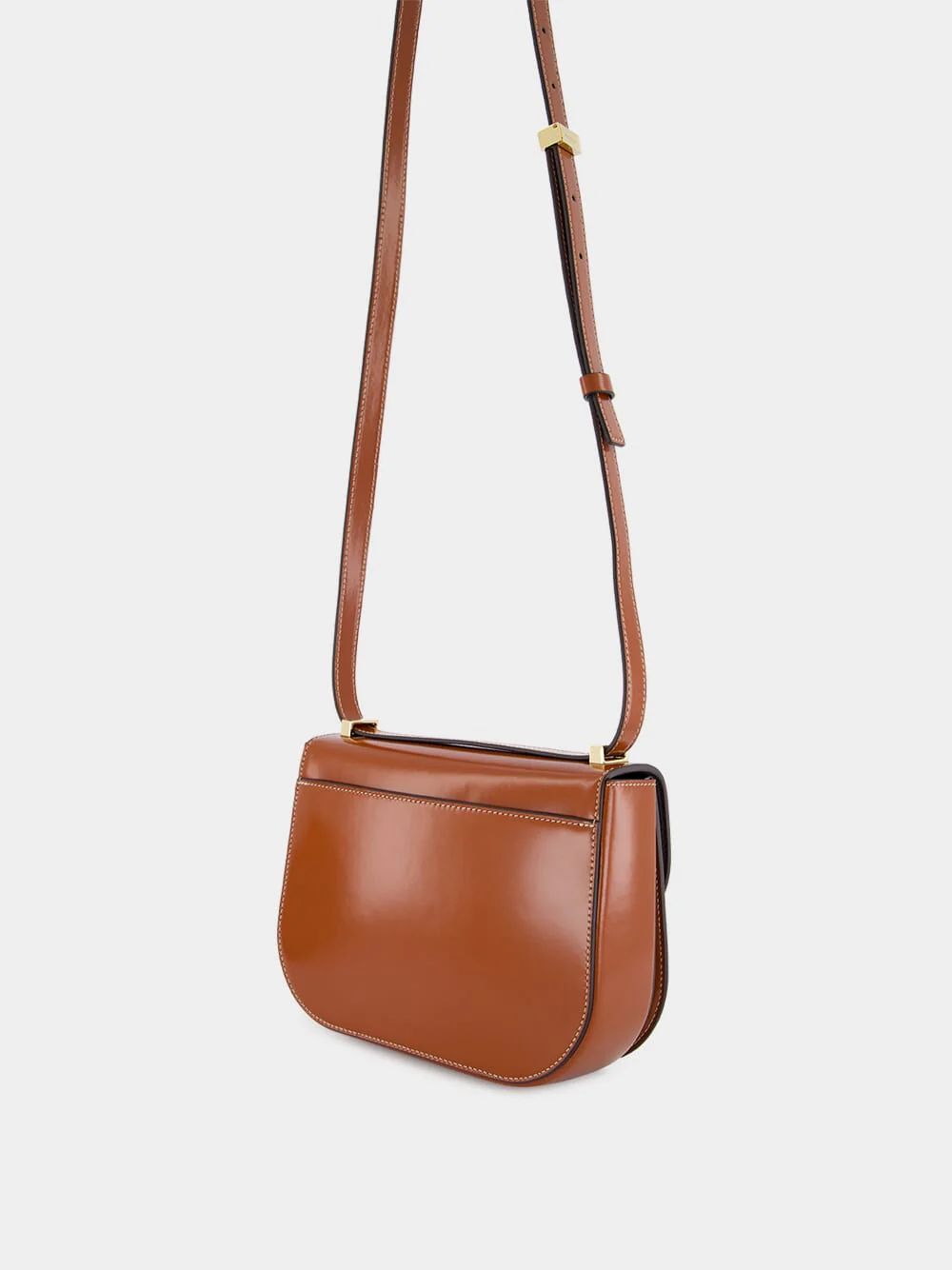 Dark Cognac Double Gancini North-South Crossbody Bag - Image 5