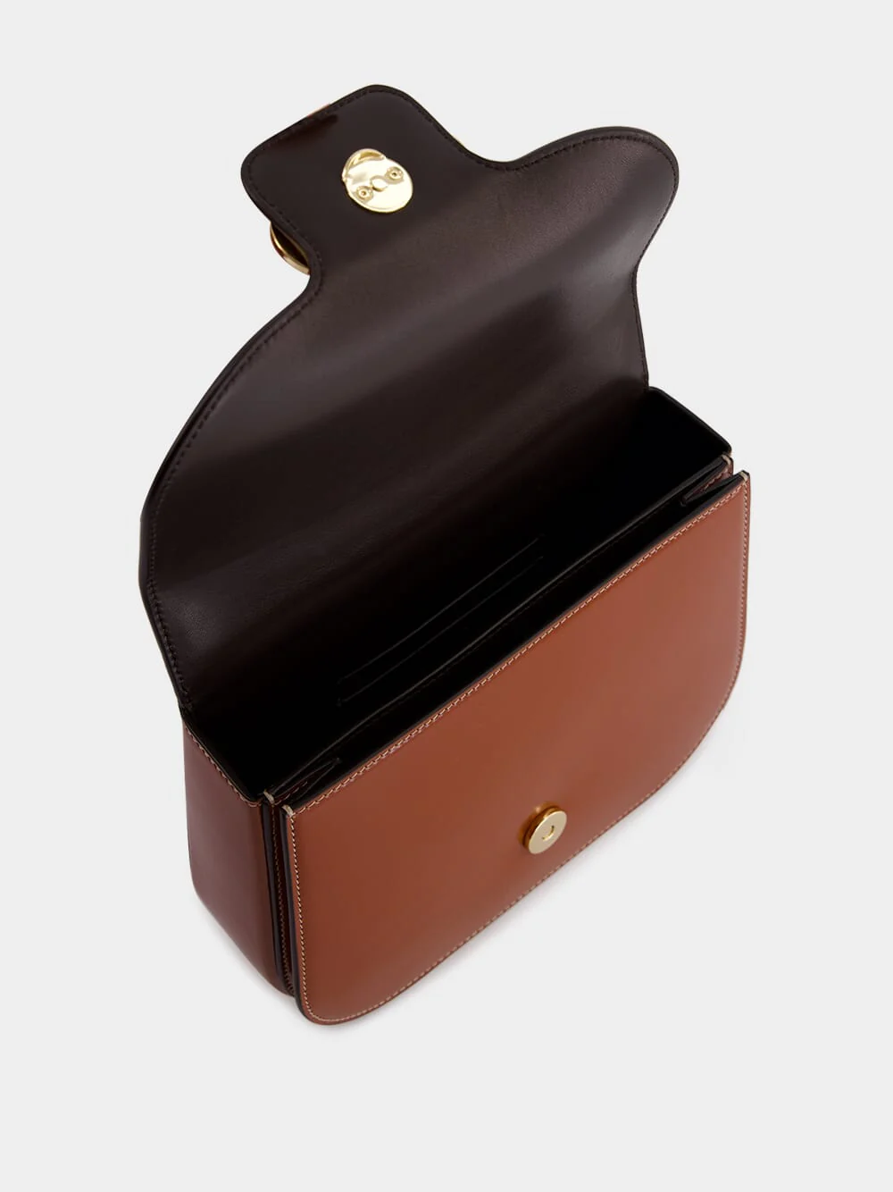 Dark Cognac Double Gancini North-South Crossbody Bag - Image 6