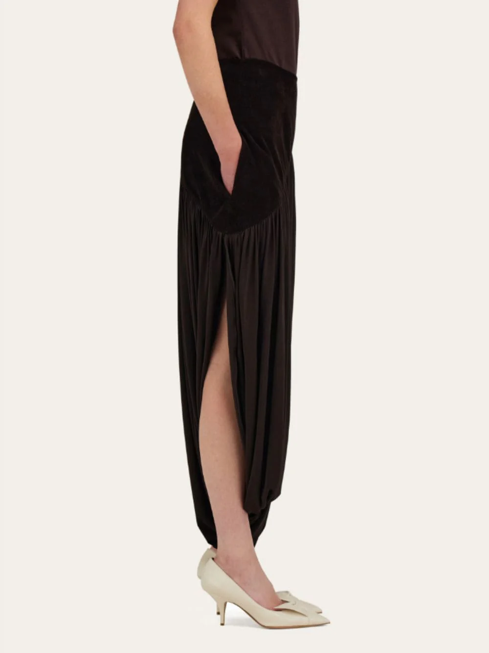 Dark Espresso Draped Skirt - Image 6