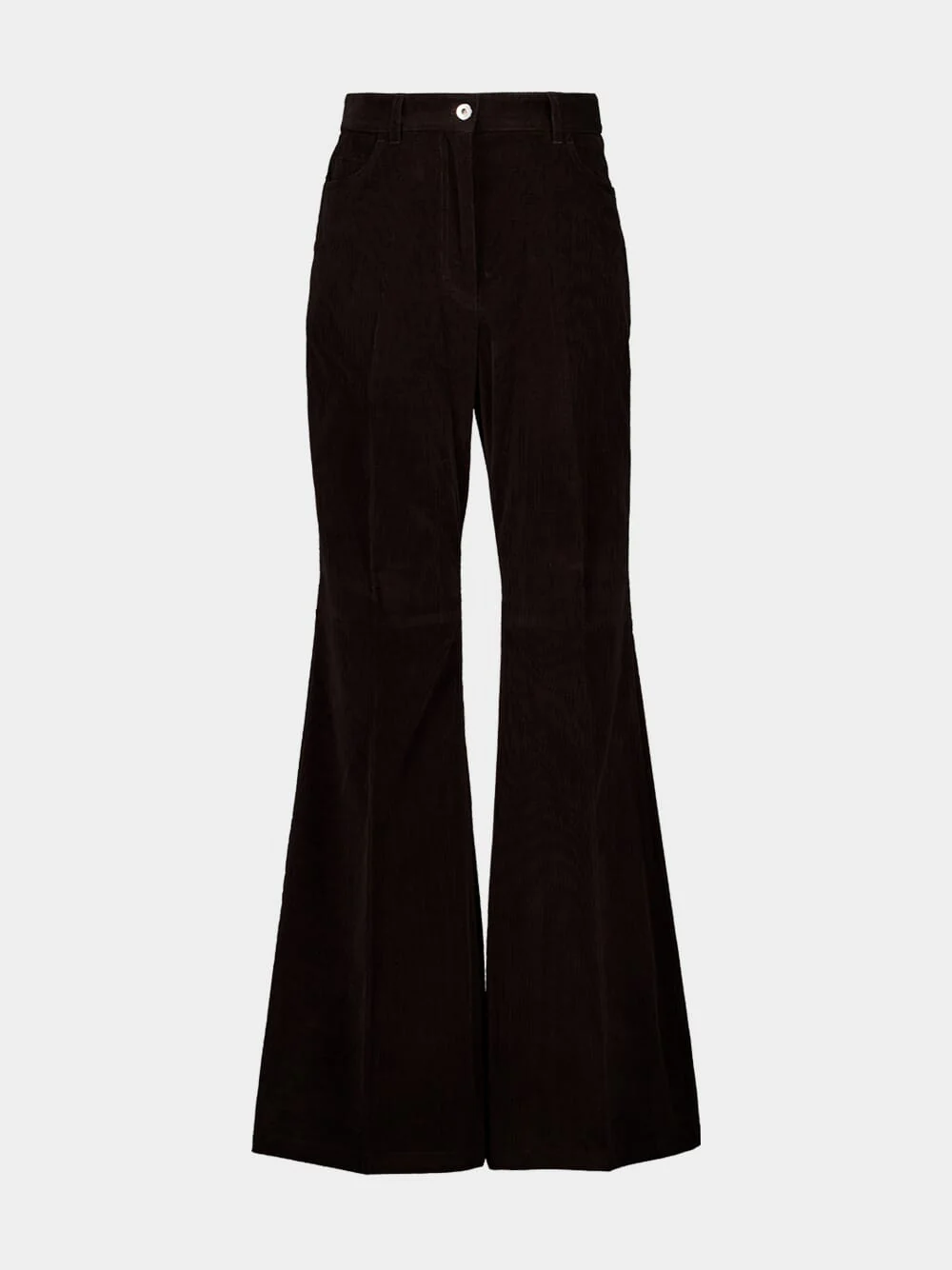 Dark Espresso Wide-Leg Corduroy Trousers