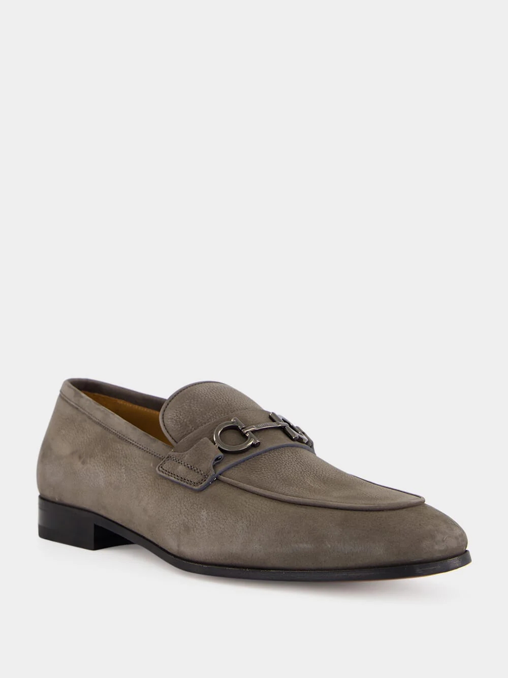 Daytona Grey Nubuck Loafers with Gancini Ornament - Image 2