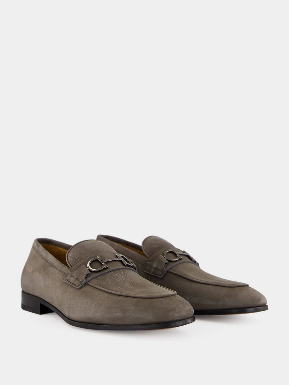 Daytona Grey Nubuck Loafers with Gancini Ornament - Image 3