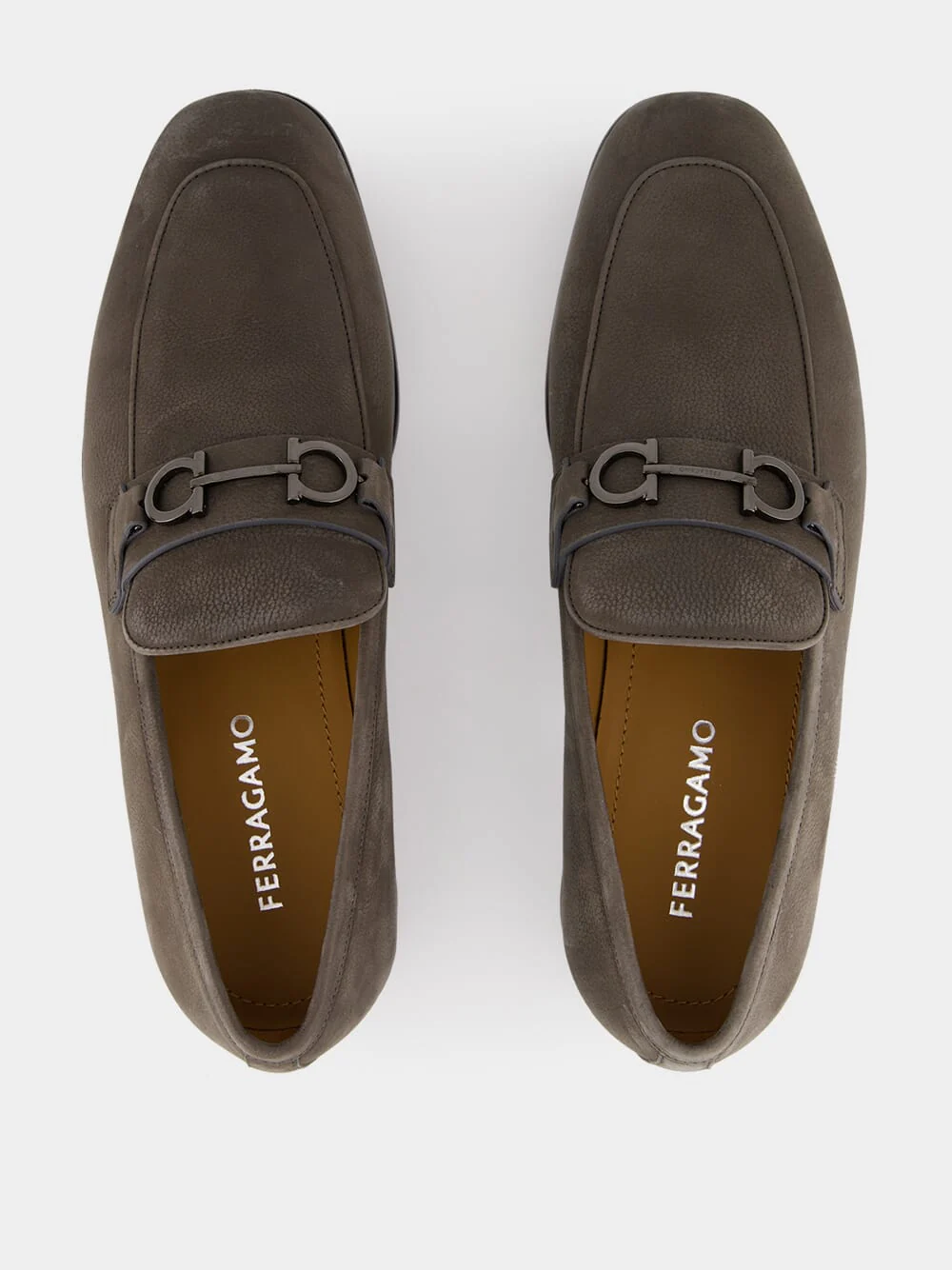 Daytona Grey Nubuck Loafers with Gancini Ornament - Image 4