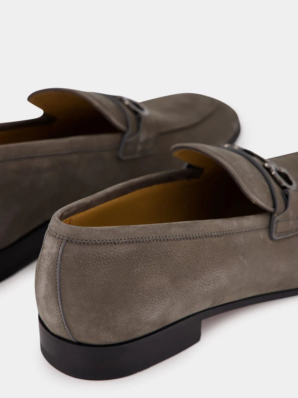 Daytona Grey Nubuck Loafers with Gancini Ornament - Image 6