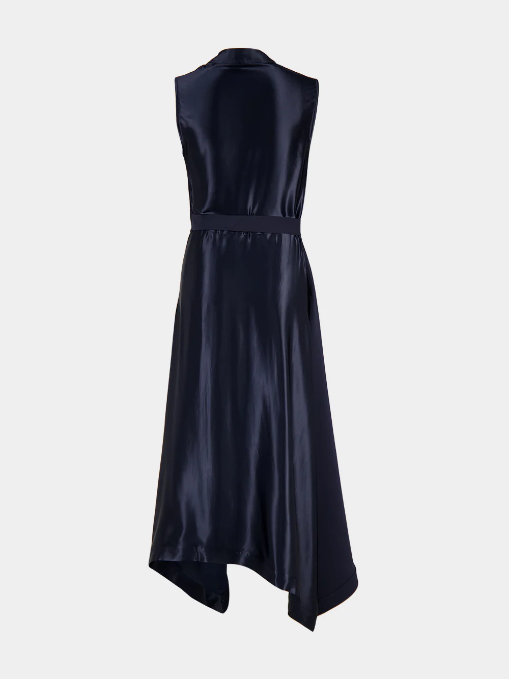 Navy Asymmetric Draped Dress - Image 4