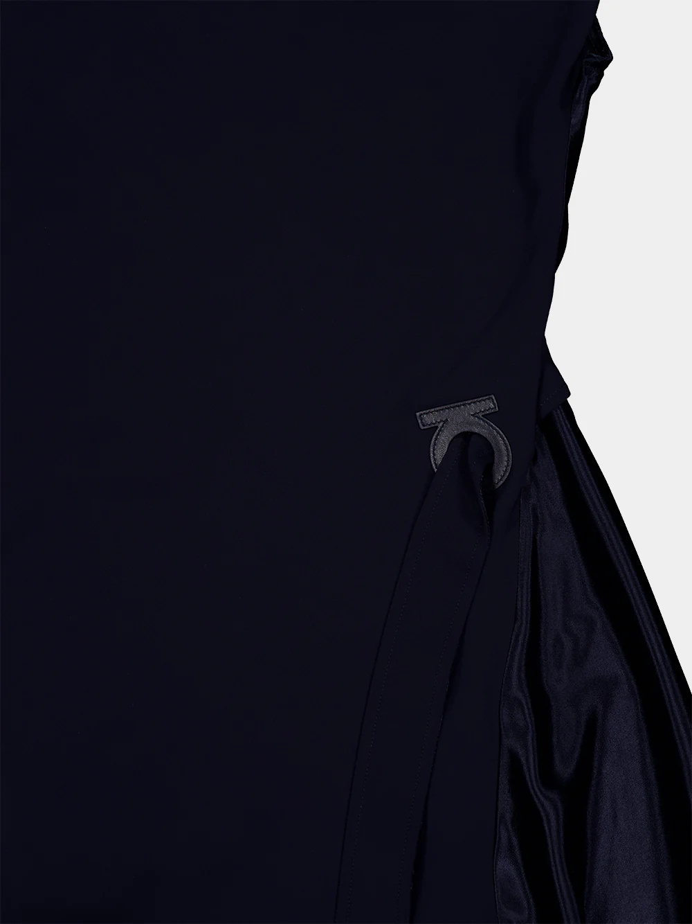 Navy Asymmetric Draped Dress - Image 5