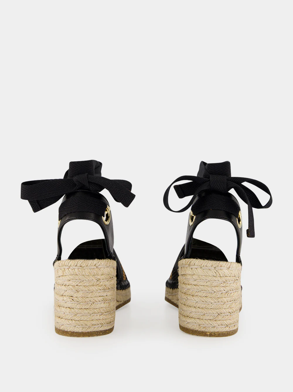 Black and Natural Raffia Espadrilles - Image 5