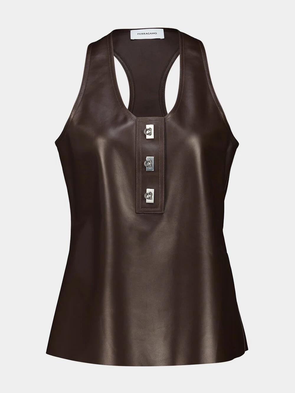 Espresso Nappa Racer Back Vest