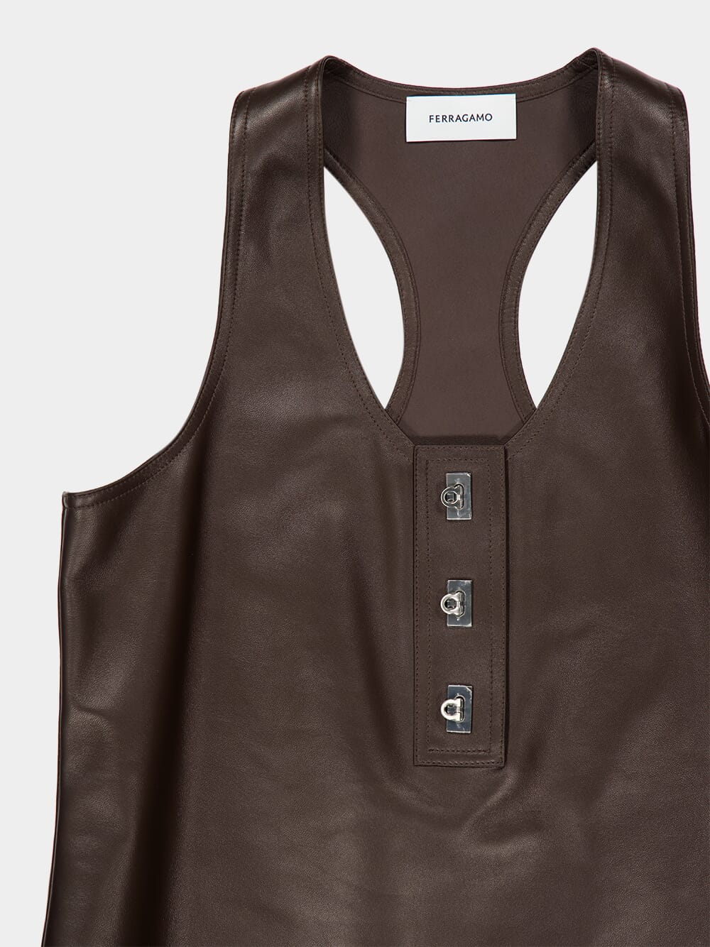 Espresso Nappa Racer Back Vest - Image 5
