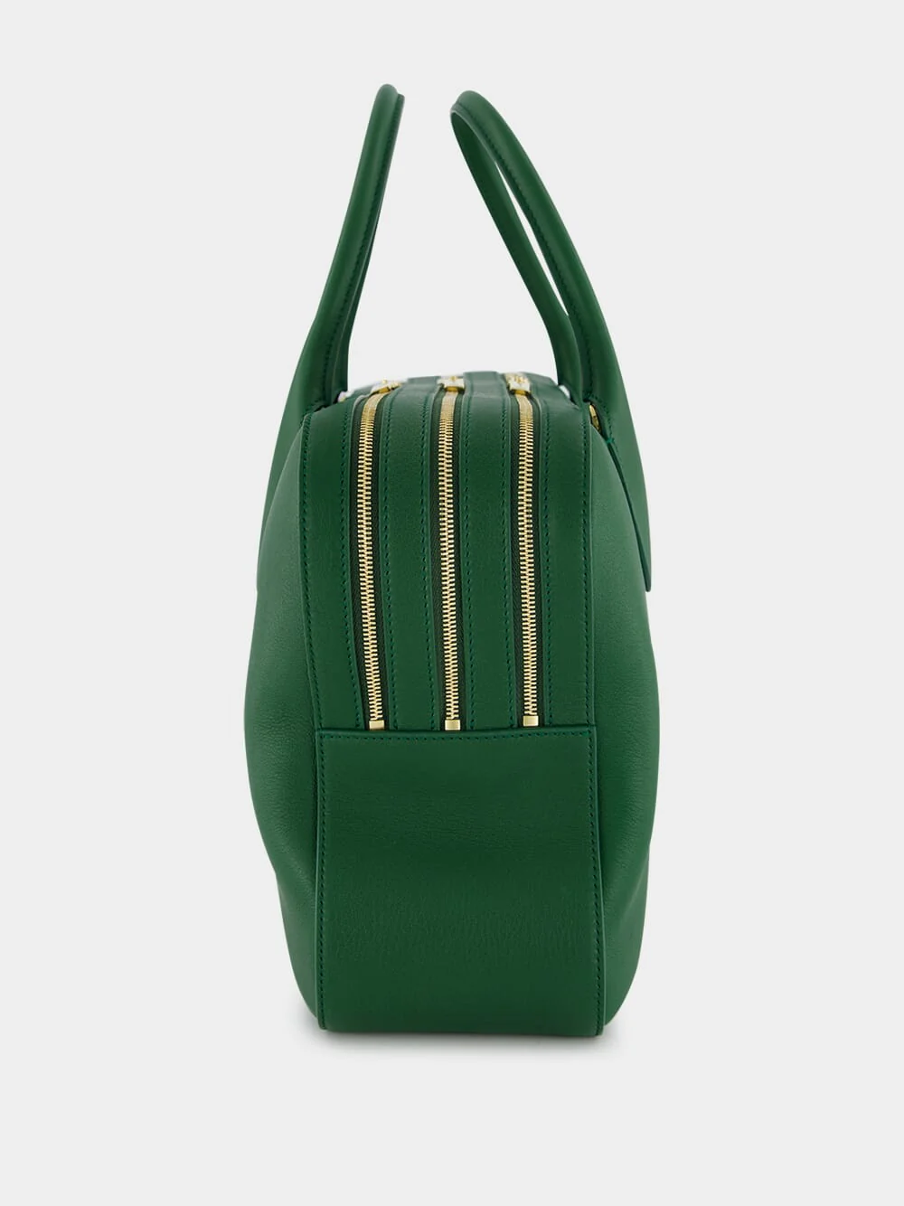 Forest Green Calfskin Leather Top Handle Bag - Image 5